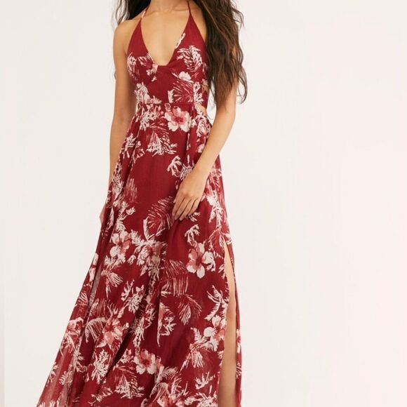 NEW Free People Lille Printed Tie-Back Maxi Dress - Picture 7 of 7